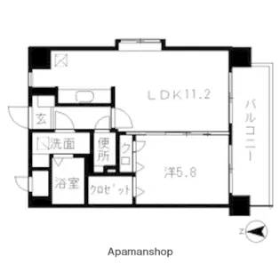 シャトーラフルール【5階】の間取り
