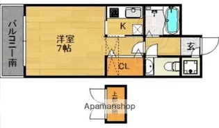 エステート・モア天神STUDIO【14階】の間取り