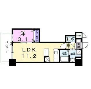 ルピナス天神【7階】の間取り