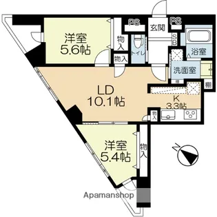 ラクレイス西新レジデンシャルタワー【25階】の間取り
