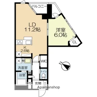 ラクレイス西新レジデンシャルタワー【16階】の間取り