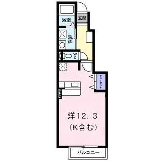 花の木Ⅱ【102号室】の間取り
