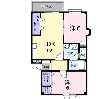 クレセントコーポ藤Ⅲ【1階】の間取り