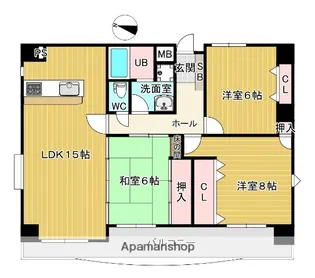 レジデンスモトキ【6階】の間取り