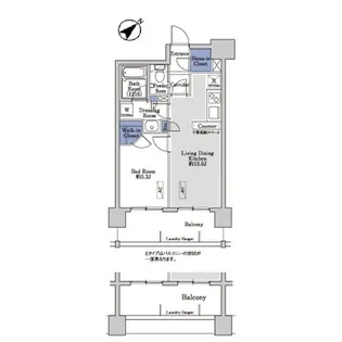 ルキシア薬院【0705号室】の間取り