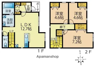 福岡県福岡市南区清水3丁目【一戸建】の間取り