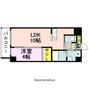 サリナス大名弐番館【4階】の間取り