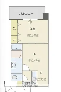 レジディア天神【8階】の間取り