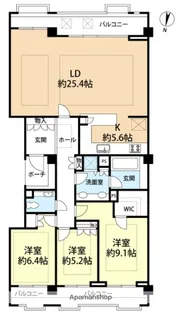 パークヒルズ櫻坂ステージⅠ【4階】の間取り