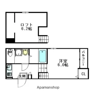ボヌール六本松【2階】の間取り