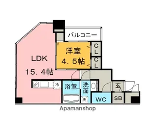 KDXレジデンス大濠ハーバービュータワー【7階】の間取り