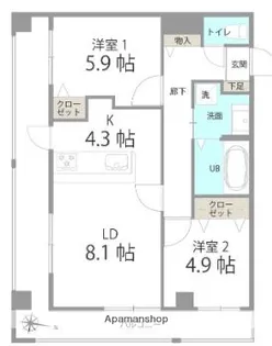 LA GRANDE大濠【4階】の間取り