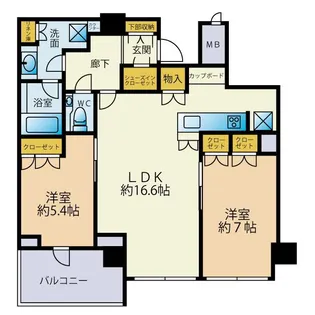 プレミスト天神赤坂タワー【12階】の間取り