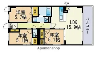 シャトレ平尾浄水町【4階】の間取り