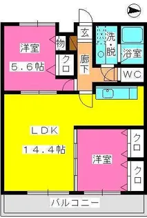 ウイング福重【4階】の間取り