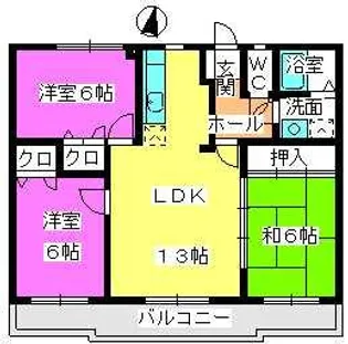 エクセレント岩室【3階】の間取り