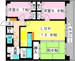 エクセルシオール【3階】の間取り