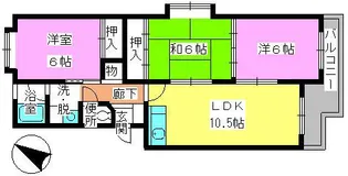 ボラブール西長住【4階】の間取り