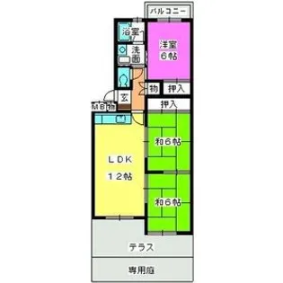 ハイム竹下【1階】の間取り