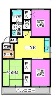 堀上ハイツ【3階】の間取り