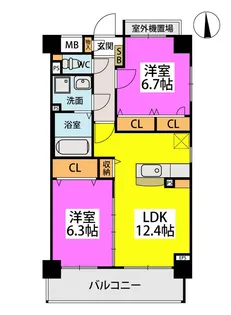 ウエスト ヴィラ【8階】の間取り