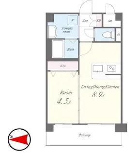 レトワール小笹【8階】の間取り