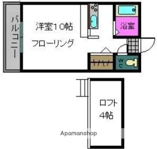 シャンテ別府B【2階】の間取り