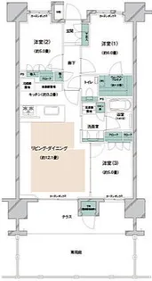 パークホームズ六本松フォレストクロス【1階】の間取り