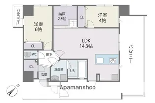 MODERN ASPIRATION平尾駅前【4階】の間取り