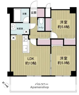 BPRレジデンス高宮【5階】の間取り