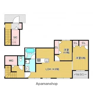 HAMAVILLA HILLS【2階】の間取り