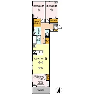 TORISIA T SOUTH【3階】の間取り