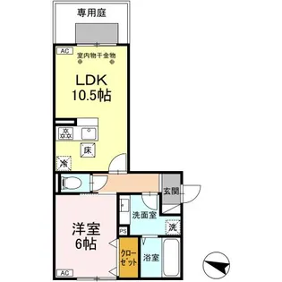 ディールーム野間大池【1階】の間取り