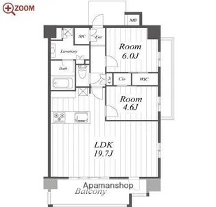 オープンレジデンシア渡辺通【6階】の間取り