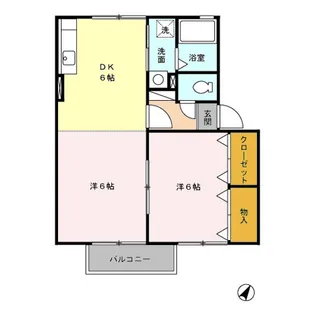 ルミエール河口 B棟【2階】の間取り