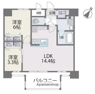 MODERN PALAZZO博多デュオグランデWEST【11階】の間取り