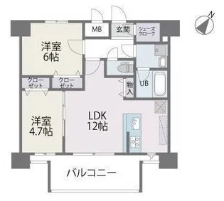 MODERN PALAZZO 博多デュオグランデWest【8階】の間取り