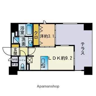 アクロス大濠公園グランビュー【1階】の間取り