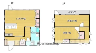 福岡県福岡市西区福重3丁目【一戸建】の間取り