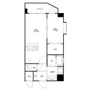 ラシュール・イン寺塚【3階】の間取り