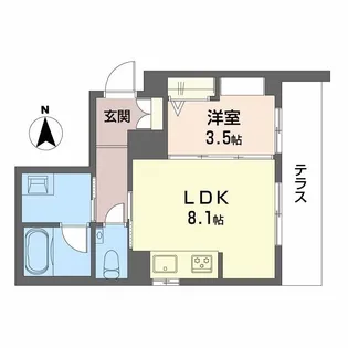 プロキオン大濠【1階】の間取り