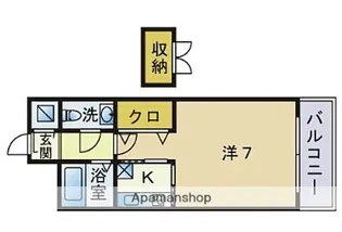 エステートモア天神スタジオ【3階】の間取り