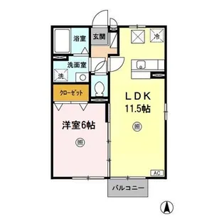 モンパール【101号室】の間取り