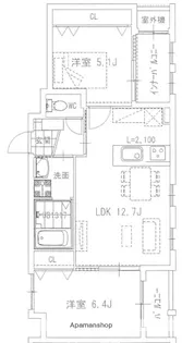 ZIP OHORI SOUTH【1階】の間取り