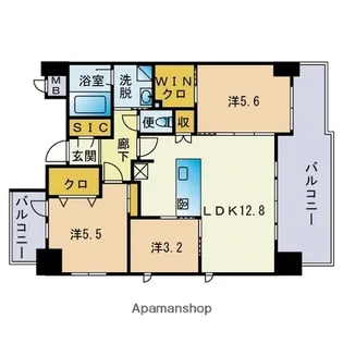 アクシオン博多リヴァージュ【2階】の間取り