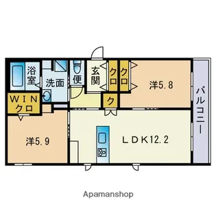 ルミナス・フラット弥生【1階】の間取り
