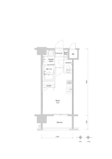 エンクレスト博多PARKSIDE【8階】の間取り