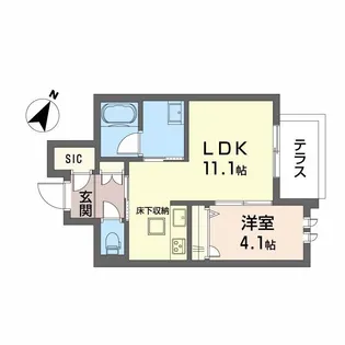 メゾン ド 平尾【1階】の間取り