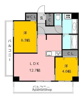 MODERN ASPIRATION 博多 CREST【7階】の間取り