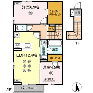 (仮称)DーROOM片江2丁目【2階】の間取り